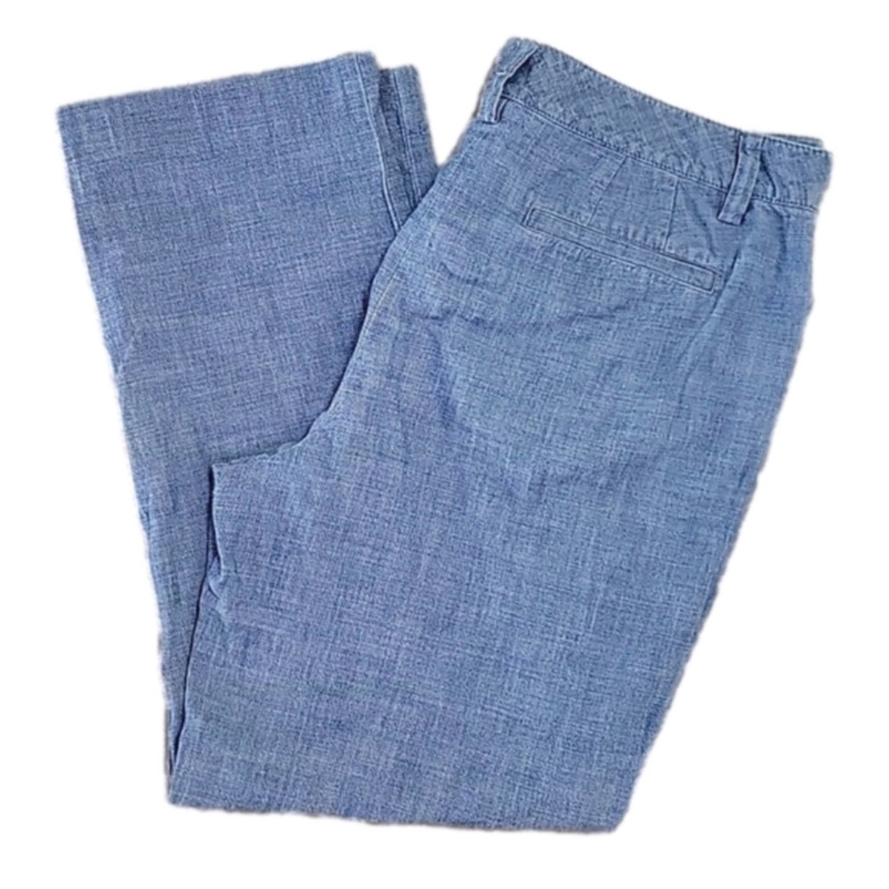 Lands' End Chambray Slim Leg Mid Rise Size 10 EUC